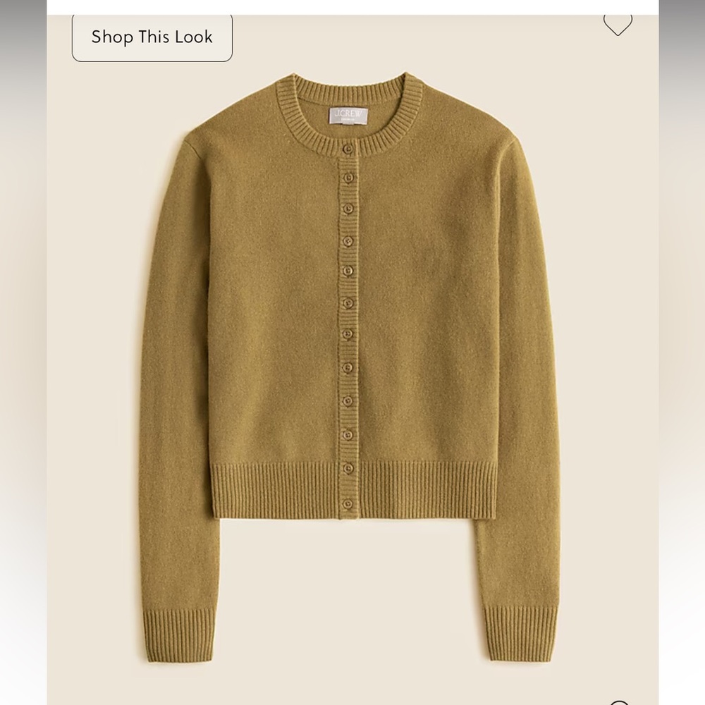 J. Crew Perfect Cashmere Cardigan Sunlit Olive Brand New With Tags size Small